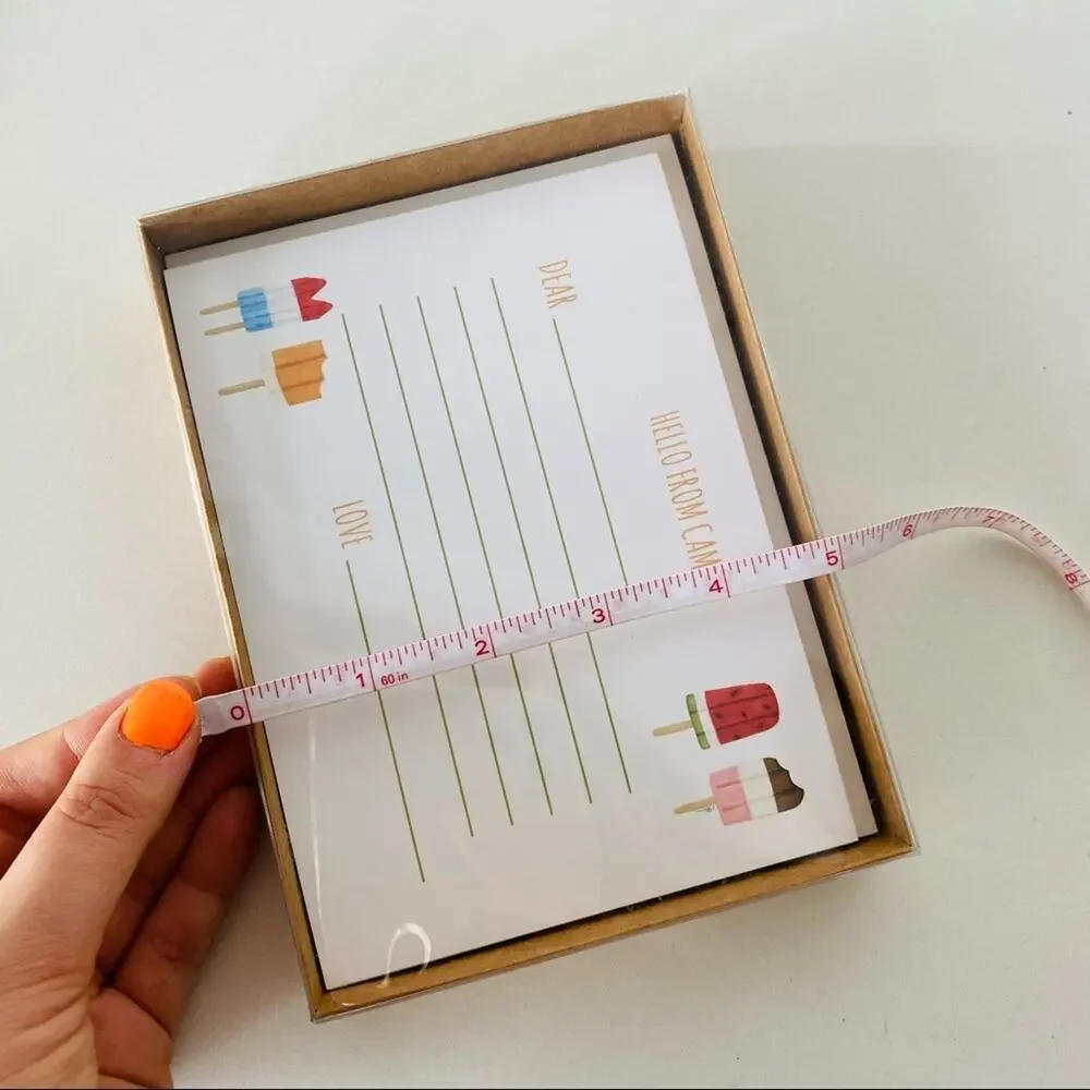 NEW ANTHROPOLOGIE White Red Blue Illustrated Camp Popsicle Card Notecards s/10